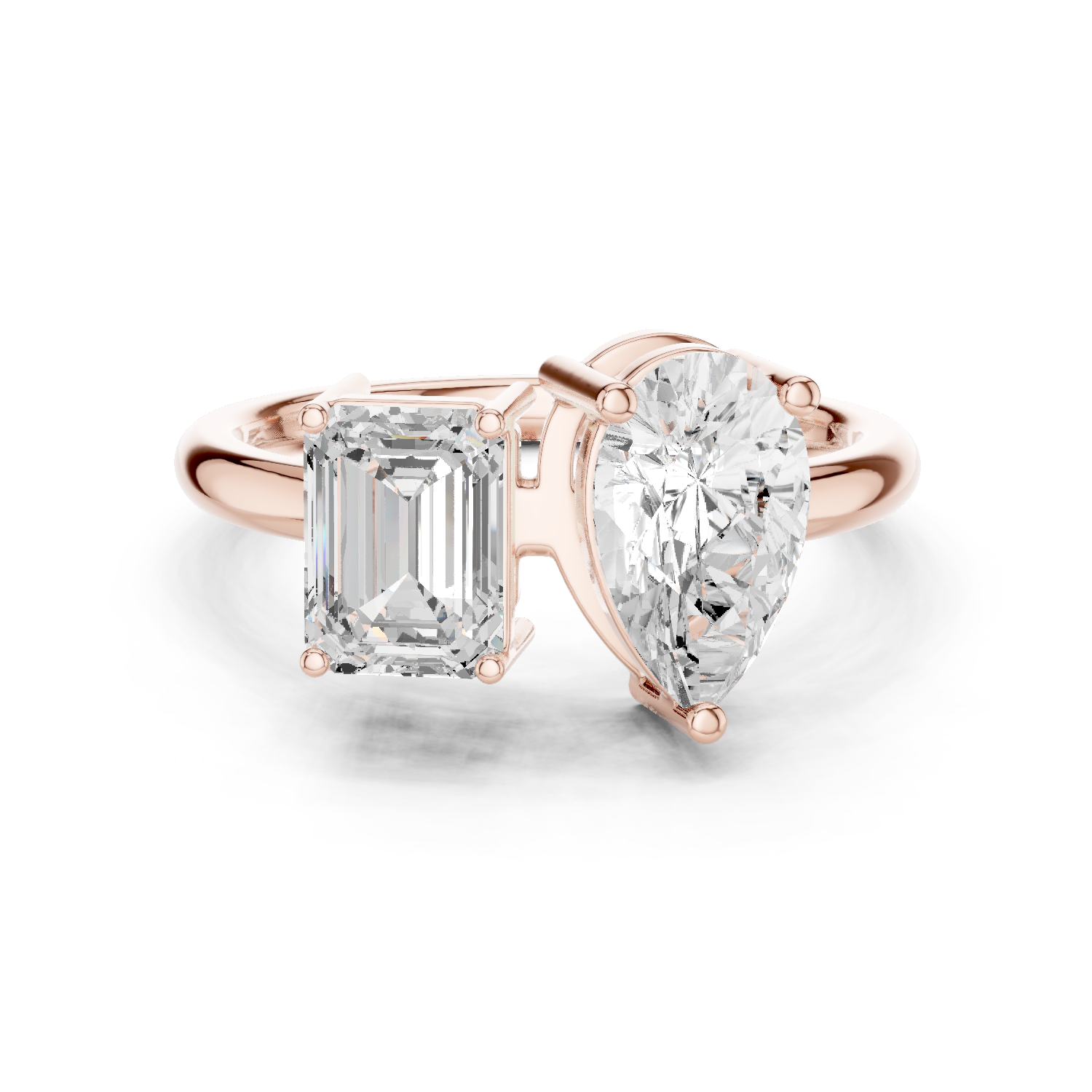 Gold 2Ct Emerald Pear Toi Et Moi Lab Grown Diamond Averix Ring