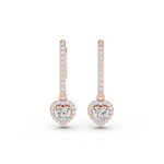 Gold Halo Drop Setting Heart Lab Grown Diamond Solyn Earring