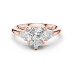 Gold 2 5Ct Three Stone Prong Solitaire Heart Lab Grown Diamond Korin Ring