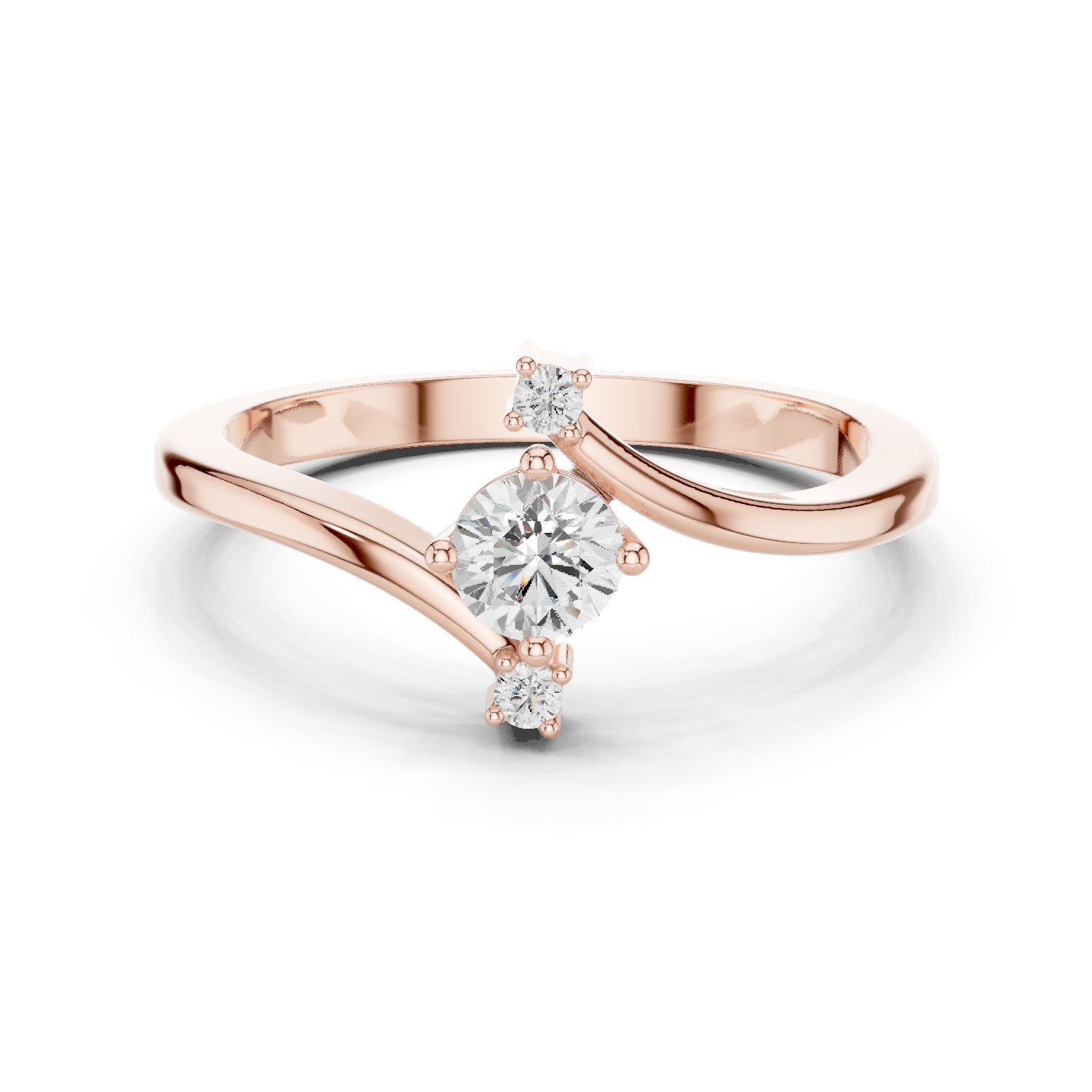 Gold Floral Cluster Prong Round Lab Grown Diamond Arxel Ring