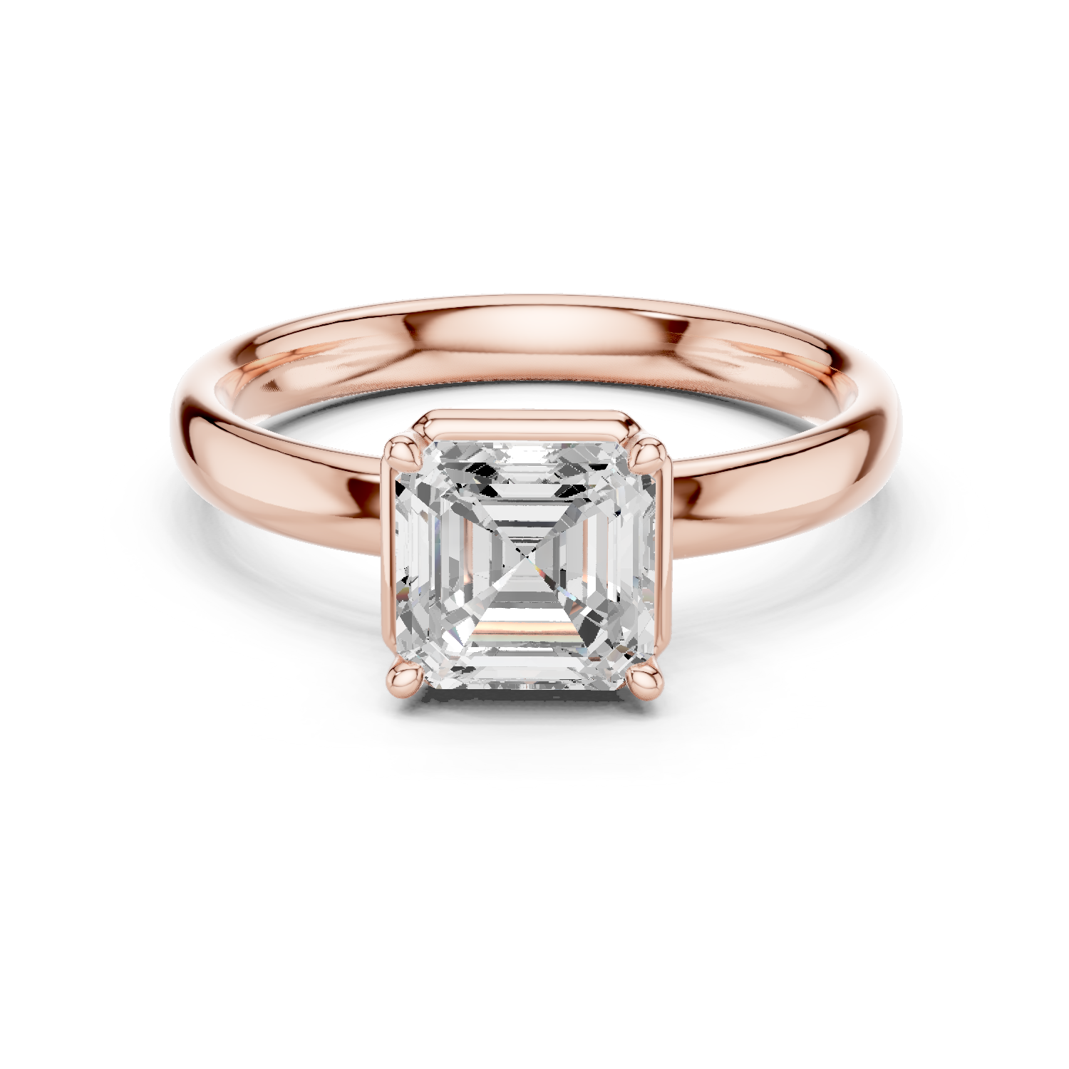 Gold 1 50Ct Solitaire Classic Asscher Lab Grown Diamond Xelra Ring