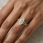 Gold 2 5Ct Marquise Cut Pave Split Shank Lab Grown Diamond Raveira Ring