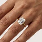 Gold 2Ct Emerald Cut Solitaire Lab Grown Diamond Ravena Ring