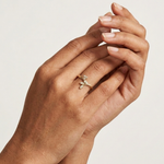 Gold Petal Setting Round Lab Grown Diamond Ravyn Ring