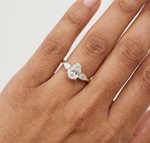 Gold 1 20Ct Reiko Lab Grown Diamond Pear Three Stone Ring