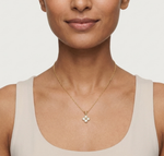 Gold Clover Motif Pear Lab Grown Diamond Revia Pendant