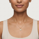Gold Clover Motif Pear Lab Grown Diamond Revia Pendant