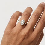 Gold 2Ct Oval Side Accent Lab Grown Diamond Riley Ring