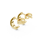 Gold Channel Petal Round Lab Grown Diamond Fayra Earring