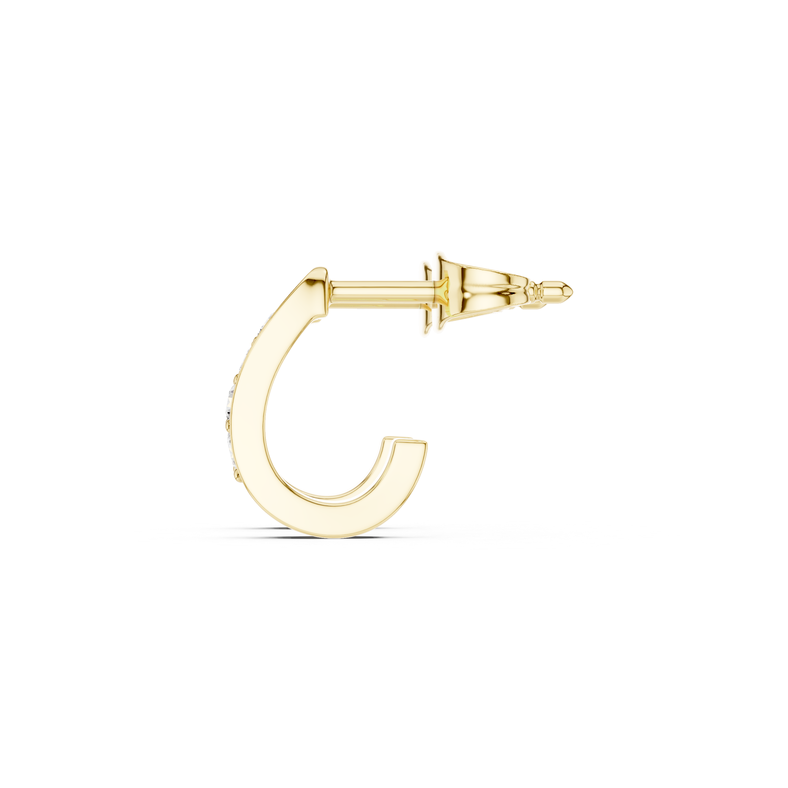 Gold Channel Petal Round Lab Grown Diamond Fayra Earring