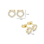 Gold Micro Prong Halo Round Lab Grown Diamond Glyra Earring