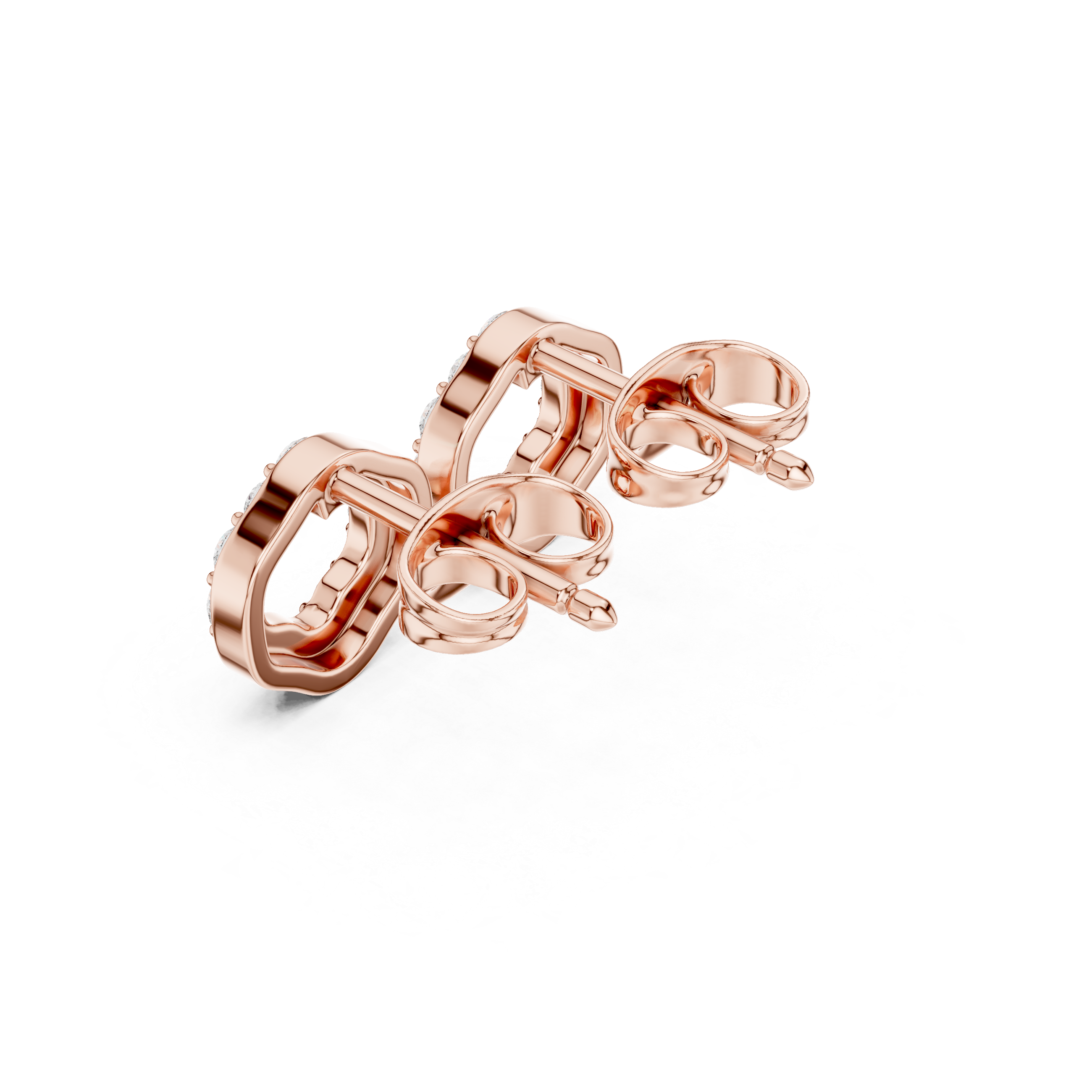 Gold Micro Prong Halo Round Lab Grown Diamond Glyra Earring