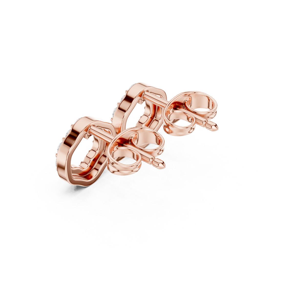 Gold Micro Prong Halo Round Lab Grown Diamond Glyra Earring