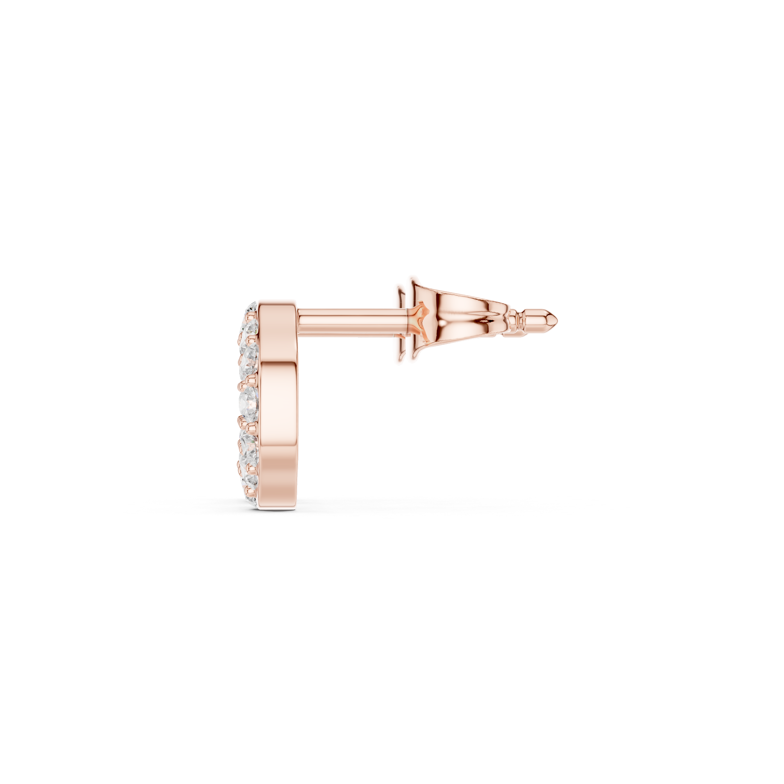 Gold Micro Prong Halo Round Lab Grown Diamond Glyra Earring