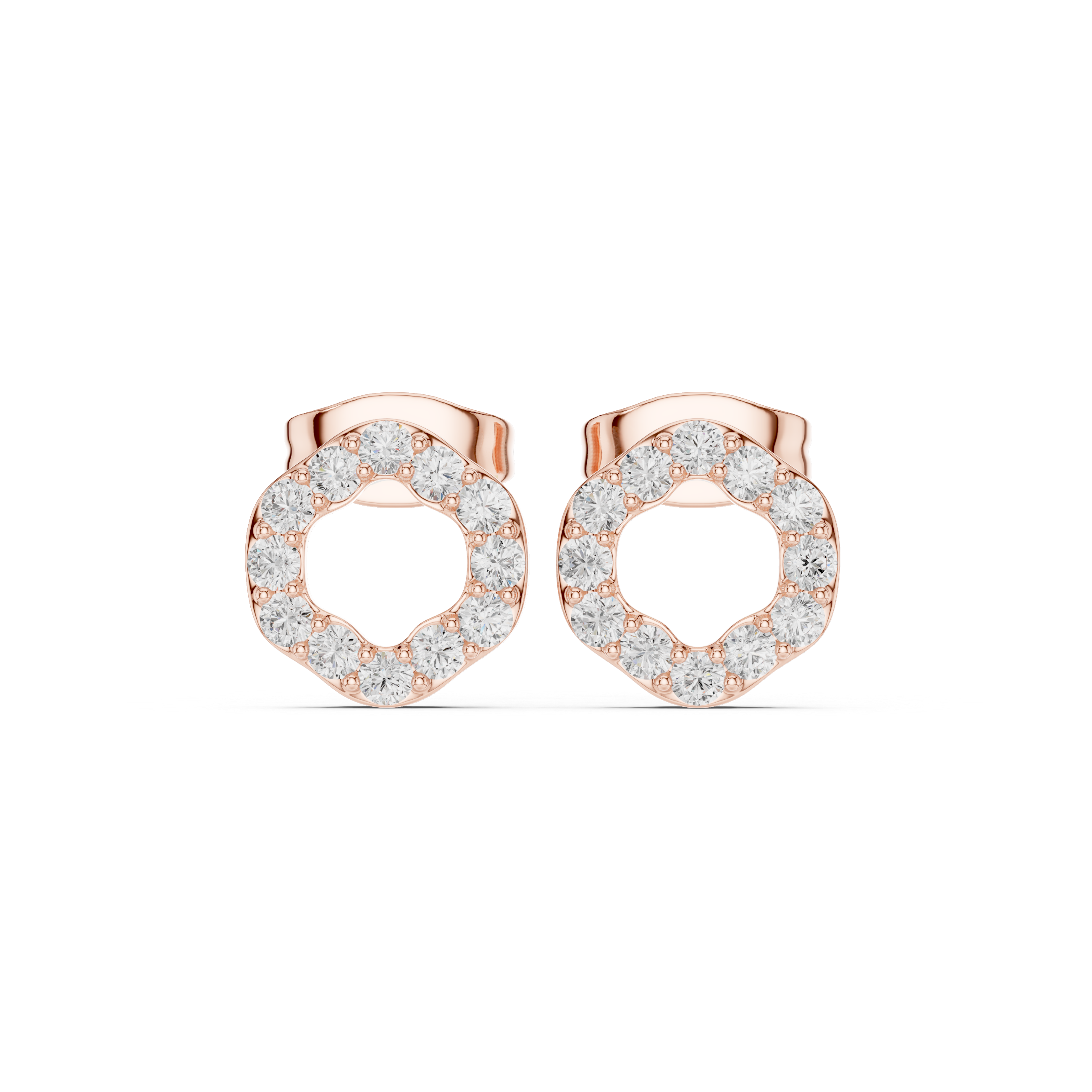 Gold Micro Prong Halo Round Lab Grown Diamond Glyra Earring