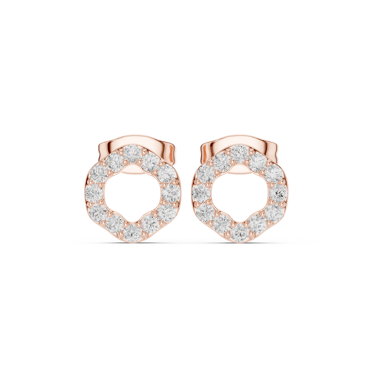 Gold Micro Prong Halo Round Lab Grown Diamond Glyra Earring