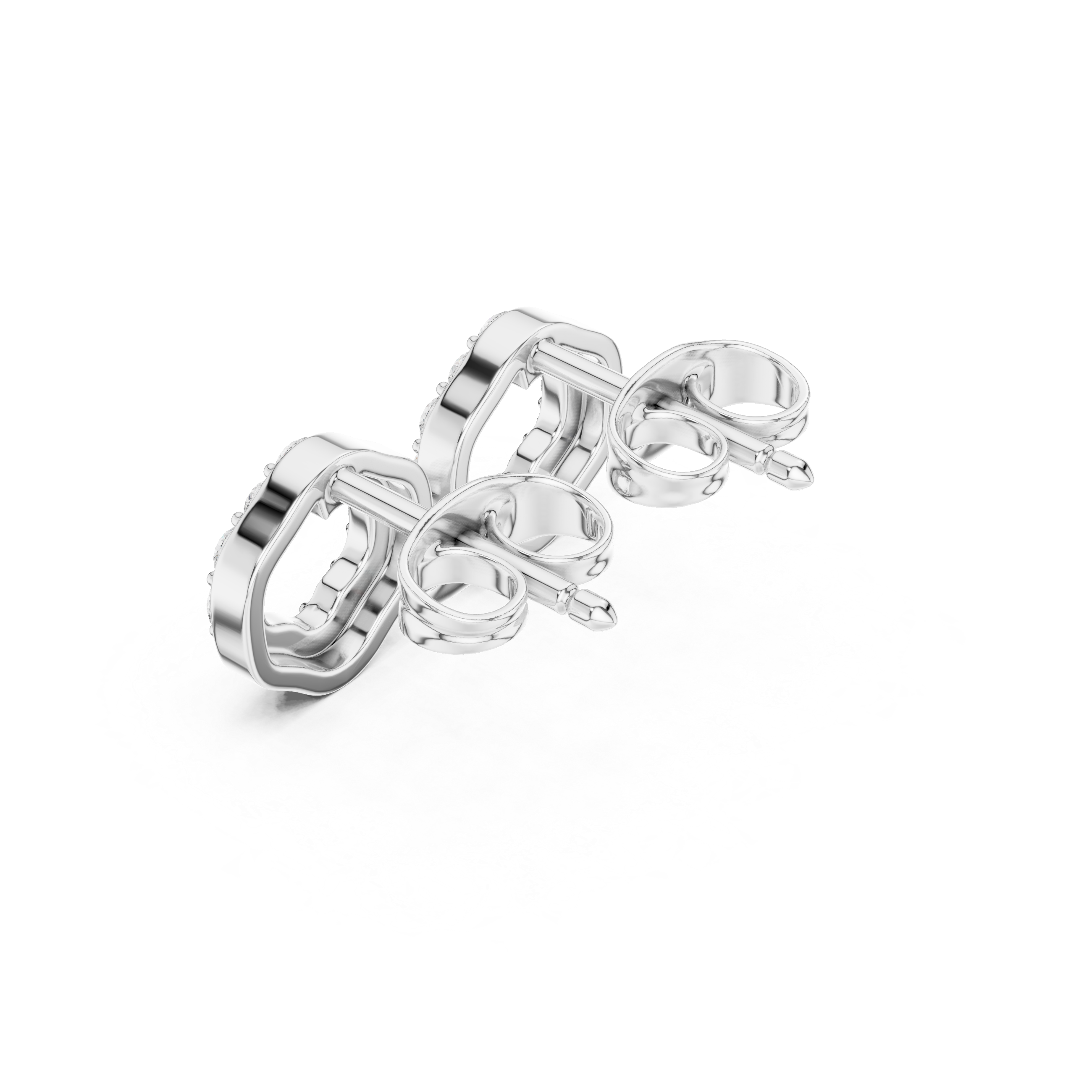 Gold Micro Prong Halo Round Lab Grown Diamond Glyra Earring