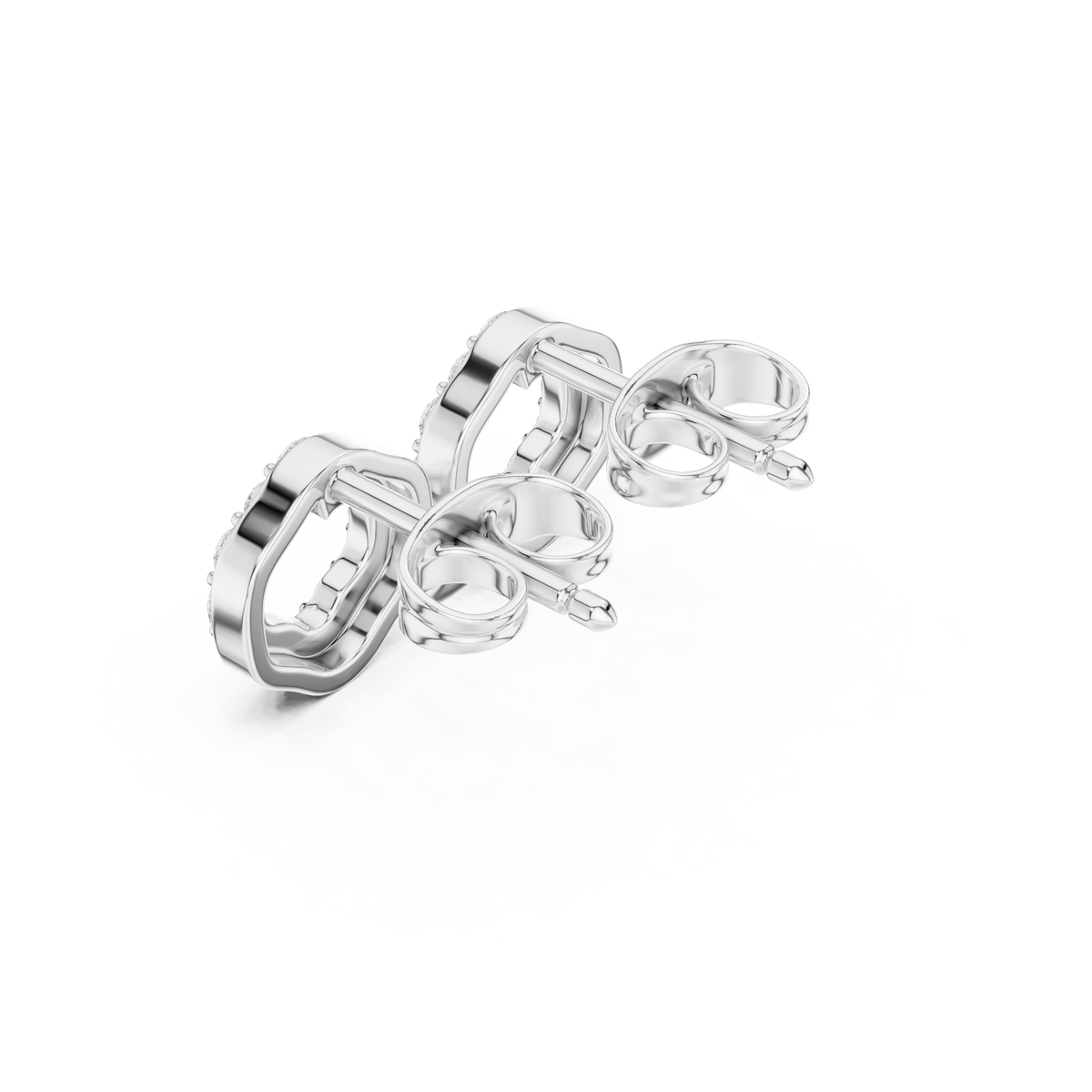 Gold Micro Prong Halo Round Lab Grown Diamond Glyra Earring