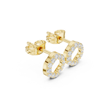 Gold Micro Prong Halo Round Lab Grown Diamond Glyra Earring