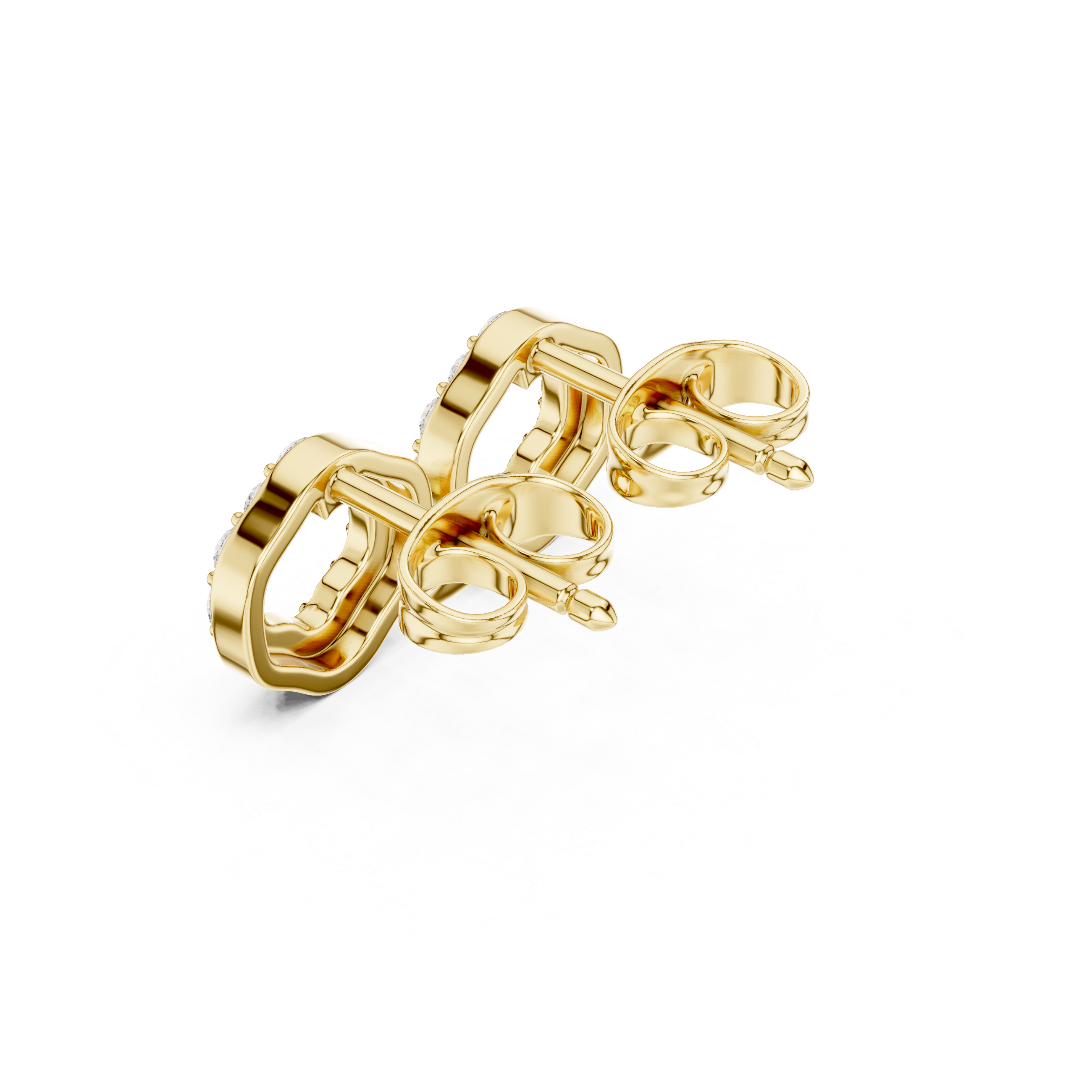 Gold Micro Prong Halo Round Lab Grown Diamond Glyra Earring