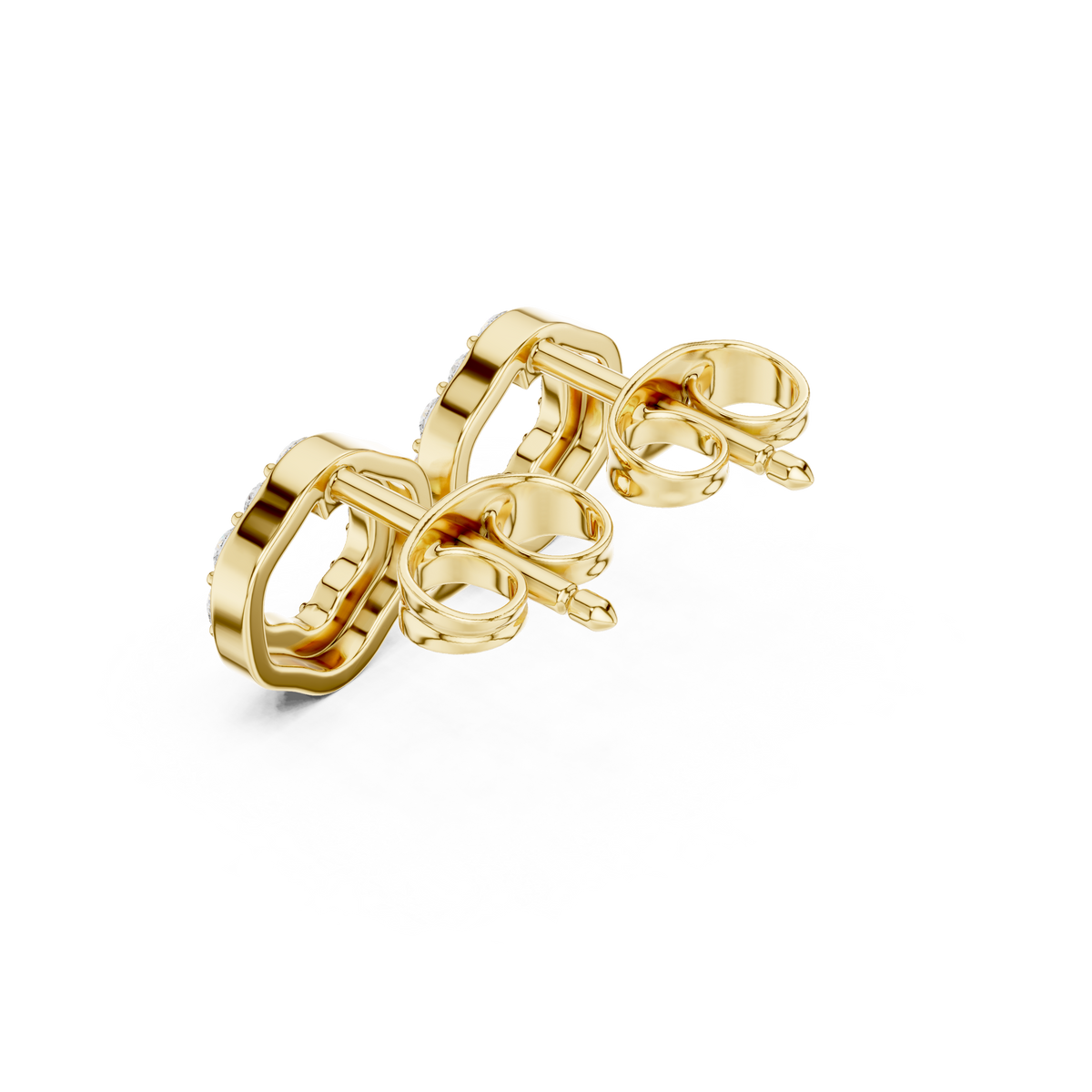 Gold Micro Prong Halo Round Lab Grown Diamond Glyra Earring