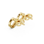 Gold Micro Prong Halo Round Lab Grown Diamond Glyra Earring