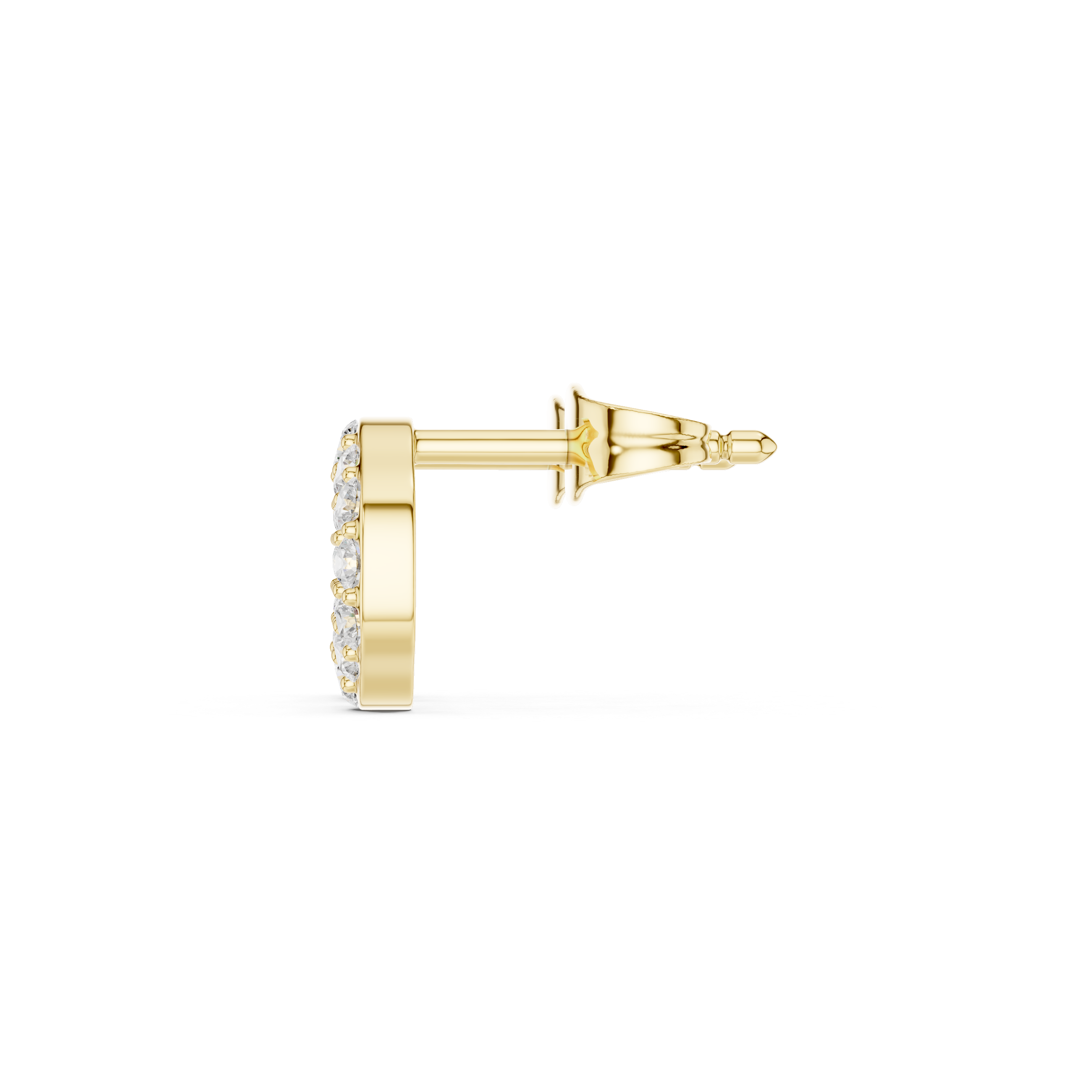Gold Micro Prong Halo Round Lab Grown Diamond Glyra Earring