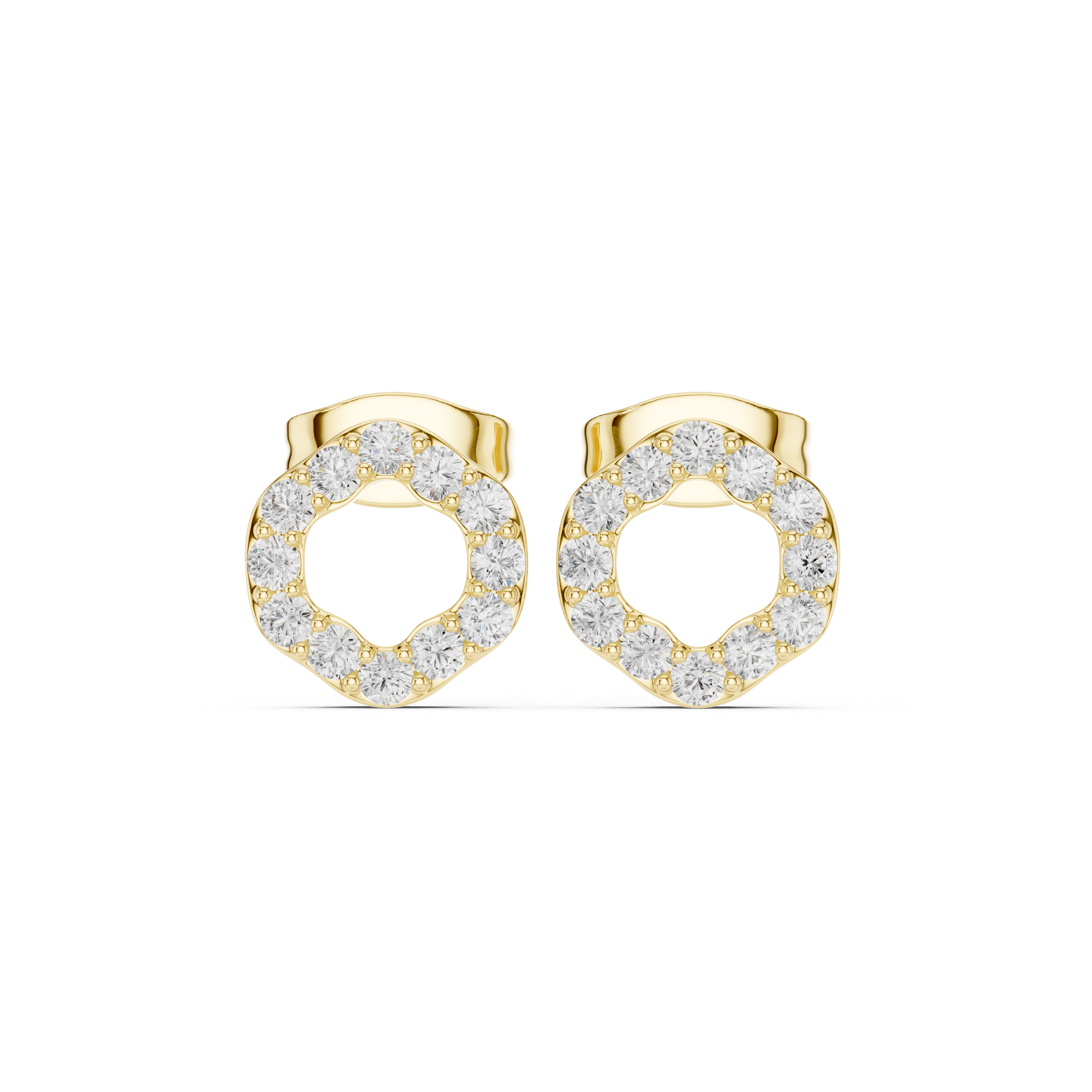 Gold Micro Prong Halo Round Lab Grown Diamond Glyra Earring