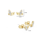 Gold Pave Leaf Round Lab Grown Diamond Isera Earring
