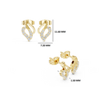 Gold Micro Prong Abstract Heart Design Round Lab Grown Diamond Noryx Earring