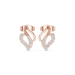 Gold Micro Prong Abstract Heart Design Round Lab Grown Diamond Noryx Earring