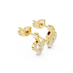 Gold Micro Prong Abstract Heart Design Round Lab Grown Diamond Noryx Earring