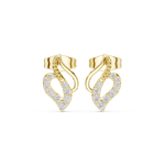 Gold Micro Prong Abstract Heart Design Round Lab Grown Diamond Noryx Earring