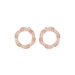 Gold Twisted Halo Round Lab Grown Diamond Lysra Earring