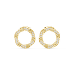 Gold Twisted Halo Round Lab Grown Diamond Lysra Earring