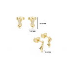 Gold Swirl Twisted Leaf Design Round Lab Grown Diamond Nalya Earring