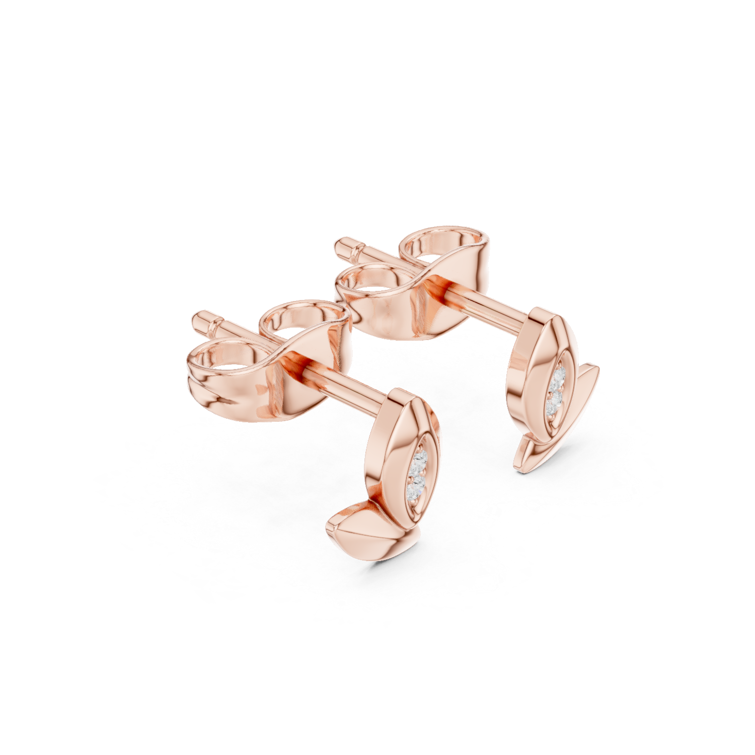 Gold Petal Cluster Round Lab Grown Diamond Sivon Earring
