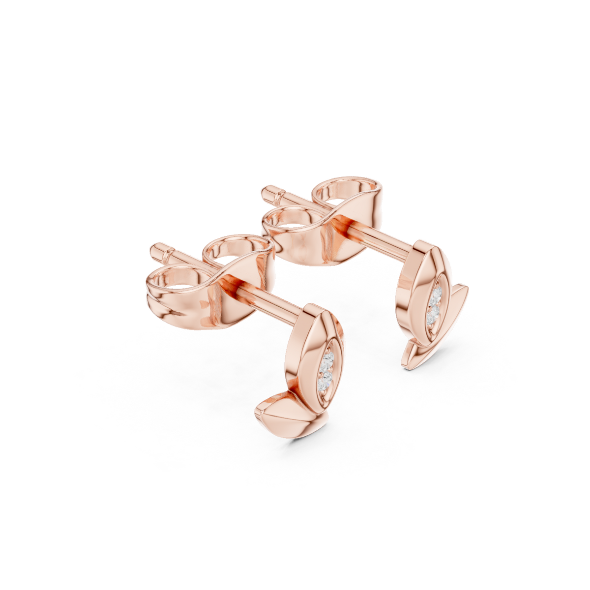 Gold Petal Cluster Round Lab Grown Diamond Sivon Earring