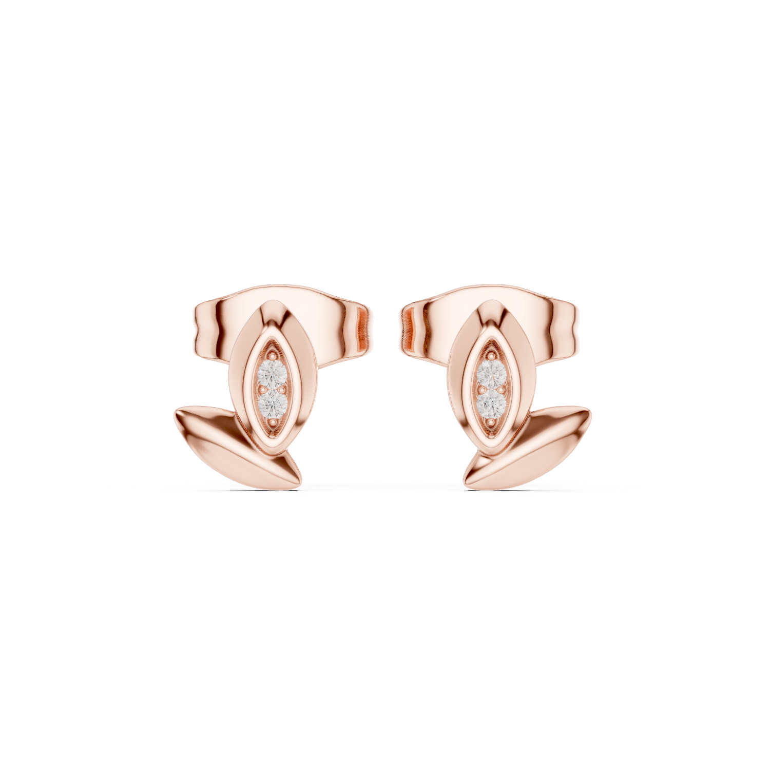 Gold Petal Cluster Round Lab Grown Diamond Sivon Earring