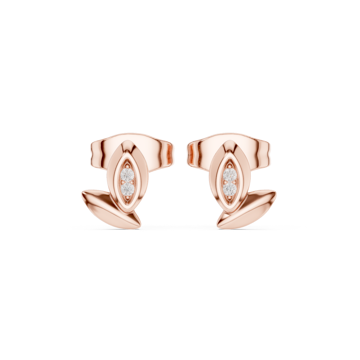 Gold Petal Cluster Round Lab Grown Diamond Sivon Earring