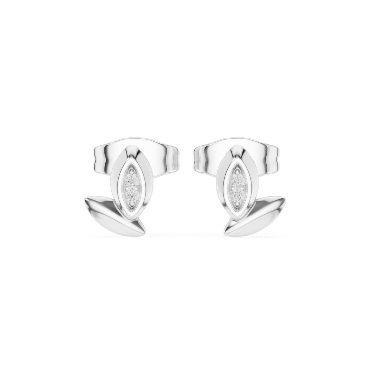 Gold Petal Cluster Round Lab Grown Diamond Sivon Earring