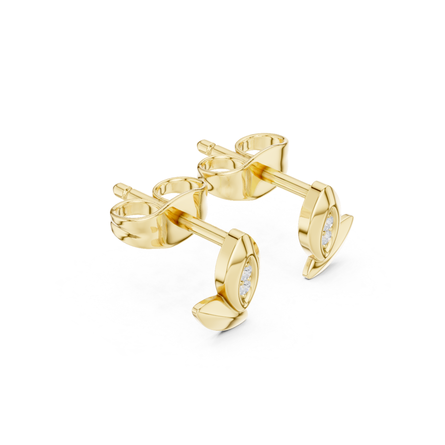 Gold Petal Cluster Round Lab Grown Diamond Sivon Earring