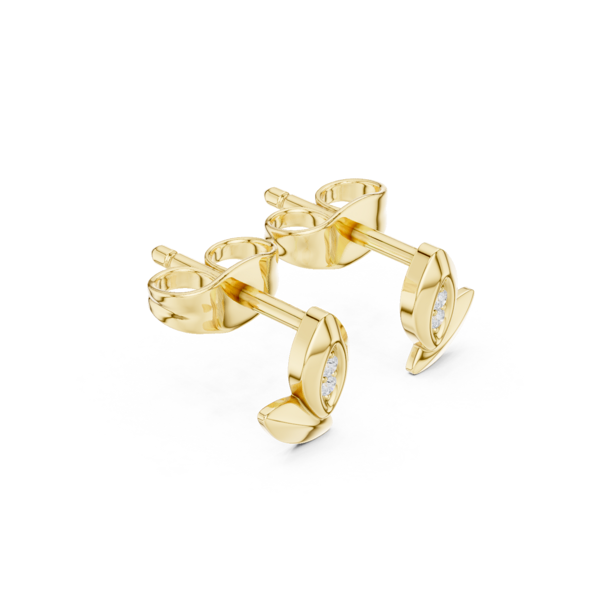 Gold Petal Cluster Round Lab Grown Diamond Sivon Earring