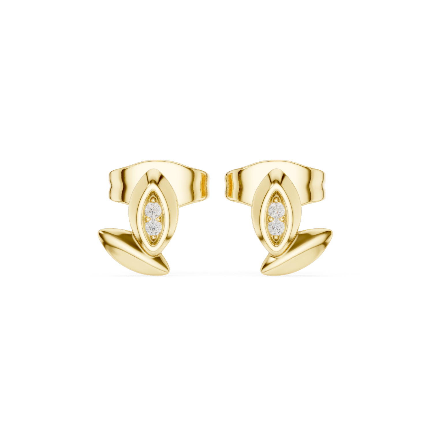 Gold Petal Cluster Round Lab Grown Diamond Sivon Earring