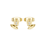 Gold Petal Cluster Round Lab Grown Diamond Sivon Earring