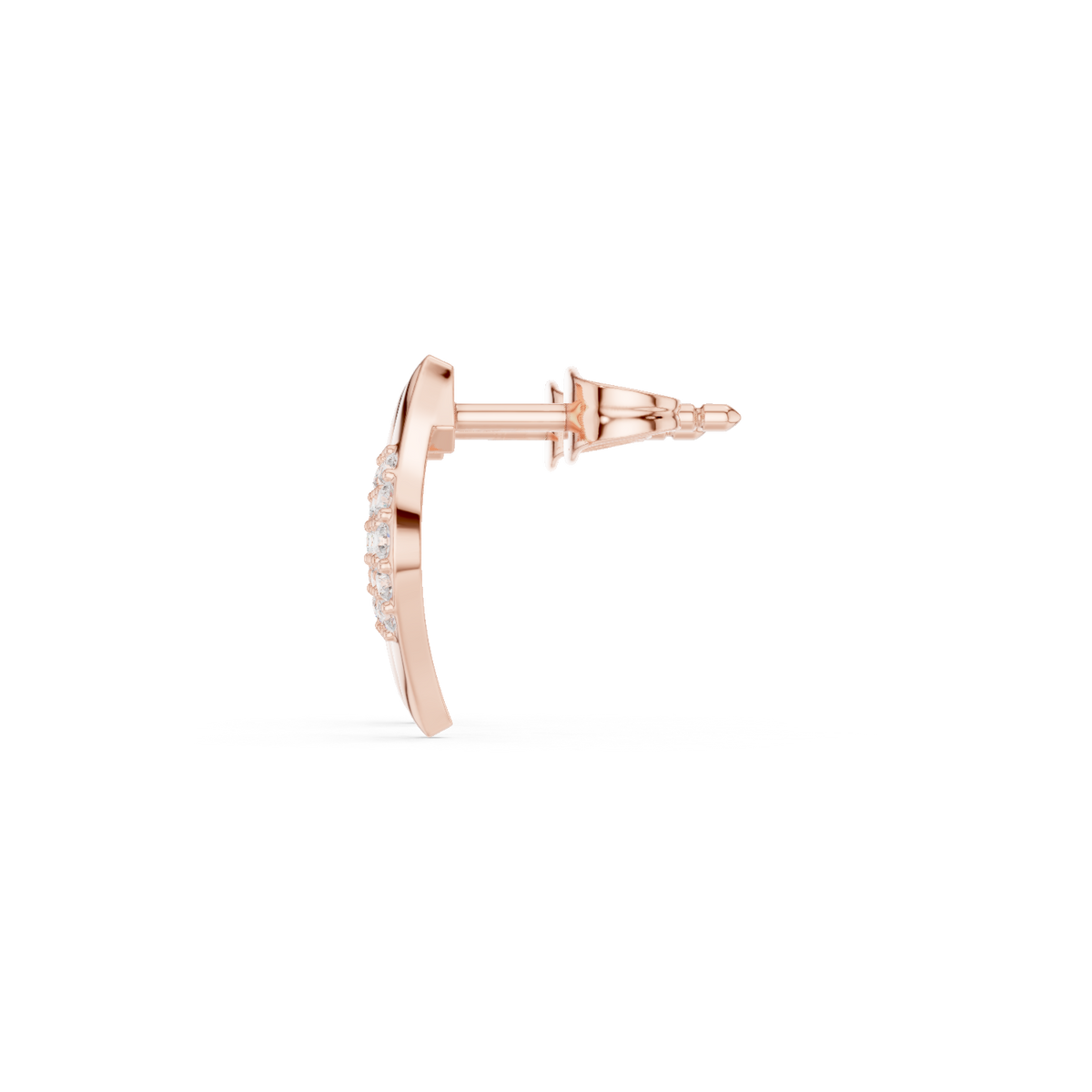 Gold Swirl Pave Round Lab Grown Diamond Rovyn Earring