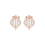 Gold Swirl Pave Round Lab Grown Diamond Rovyn Earring