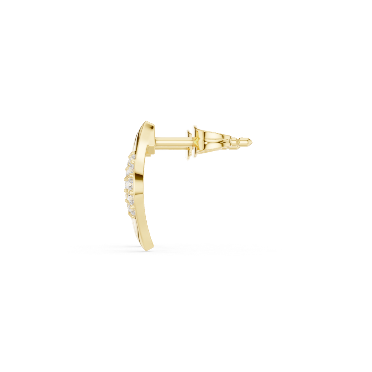 Gold Swirl Pave Round Lab Grown Diamond Rovyn Earring