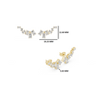 Gold 3Ct Geometric Cluster Emerald Lab Grown Diamond Myrex Earring
