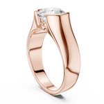 Gold 1 5Ct Bezel Setting Round Lab Grown Diamond Solix Ring